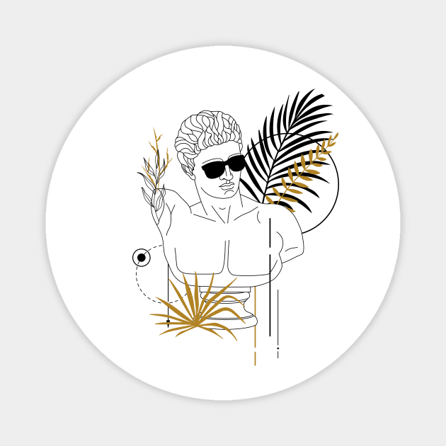 Hermes (Mercurius). Creative Illustration In Geometric And Line Art Style Magnet by SlothAstronaut